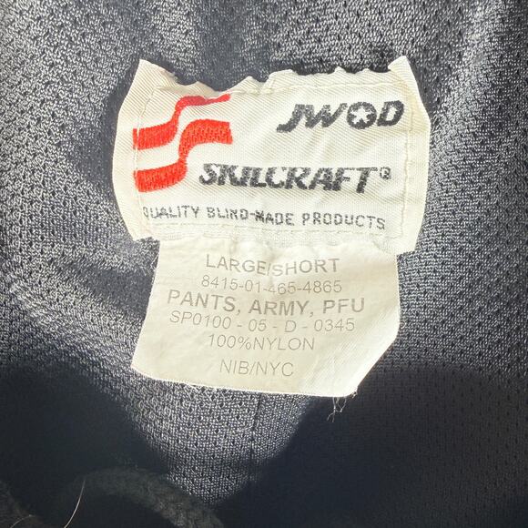JWOD Skilcraft Black Sweatpants Unisex Size L Short Windbreaker Amry Military - Picture 2 of 7